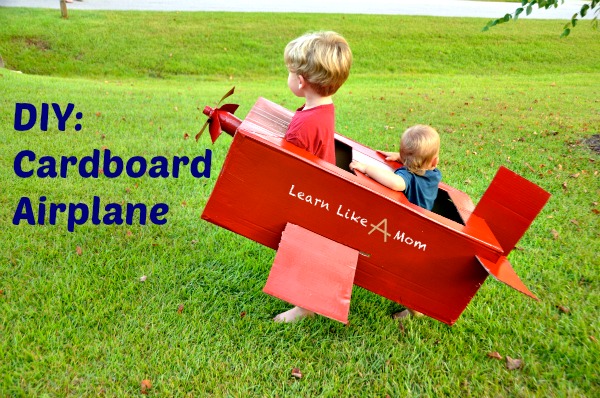 DIY Cardboard Airplane from Learn Like A Mom! http://learnlikeamom.com/creative-corner/diy/cardboard-airplane/ ? #airplane #DisneyPLANES #kids #DIY