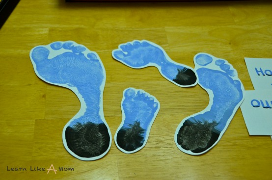 Cut out the Tar Heel Footprints - Learn Like A Mom!