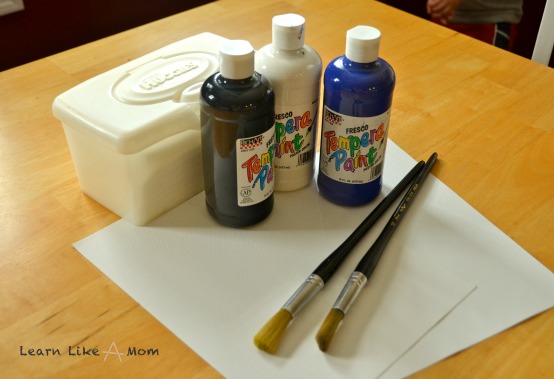 beginning materials for the Tar Heel decoration - Learn Like A Mom