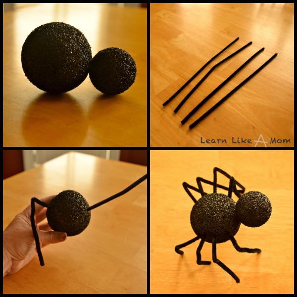 A simple spooky spider for decoration or just for fun! - Learn Like A Mom! http://learnlikeamom.com/creative-corner/decorating/spooky-spider/