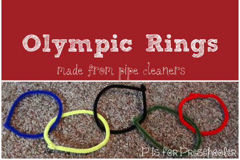 Pipe Cleaner Olympic Rings - P is for Preschooler http://learnlikeamom.com/around-the-house/family-time/winter-olympics-activities/ #olympics #ece #finemotorskills