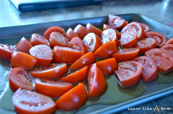 sliced tomatoes for marinara sauce