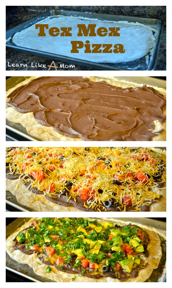 Tex Mex Pizza from Learn Like A Mom! https://learnlikeamom.com/tex-mex-pizza/ A Twist on Two Favorites! #texmexpizza #texmexrecipe