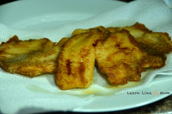 lightly fried tilapia fillets for fish tacos